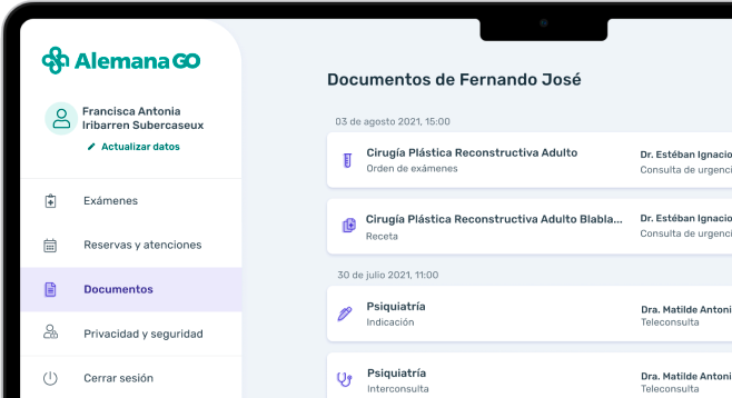 Mi Alemana Go Web - Clínica Alemana
