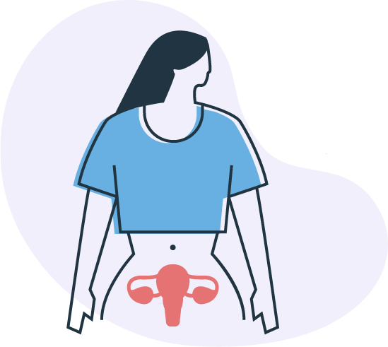 Icono mujer utero y ovarios