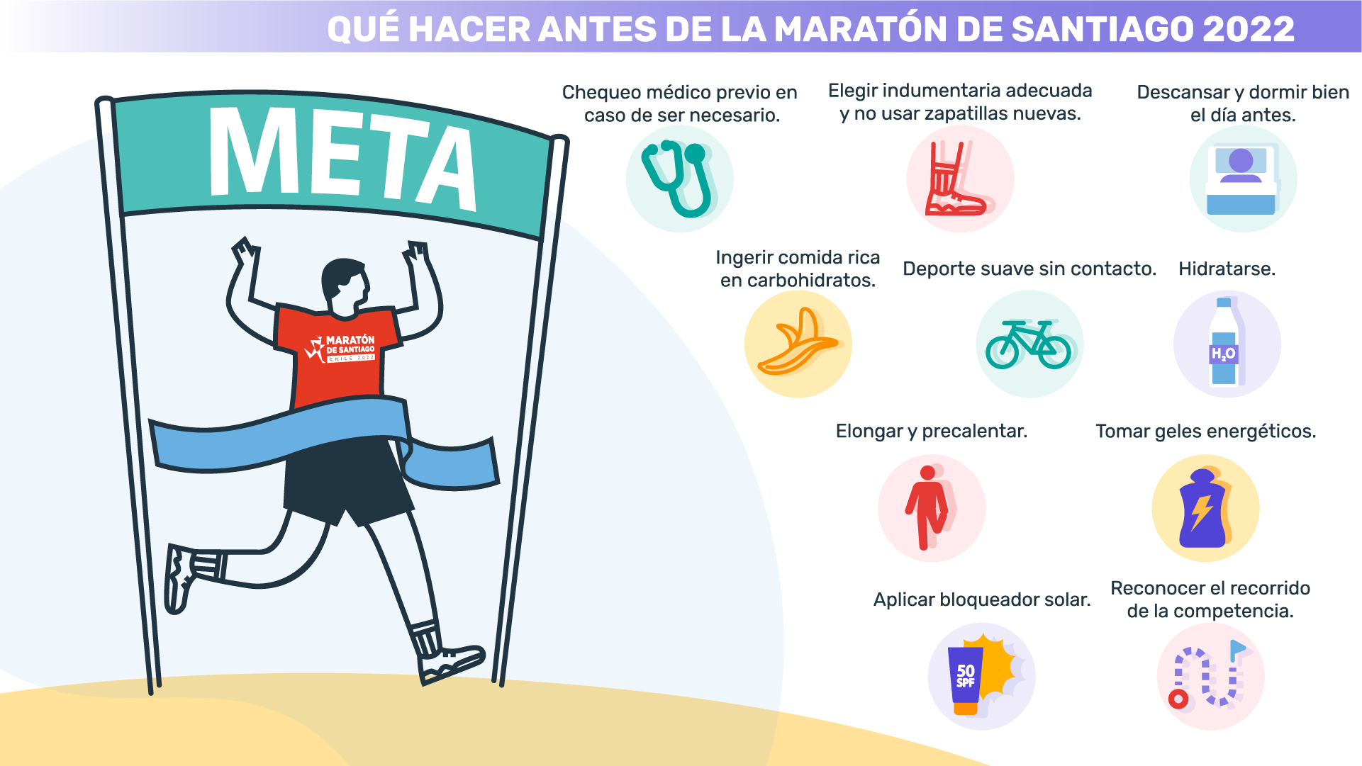 Qué hacer antes de la maratón de Santiago 2022