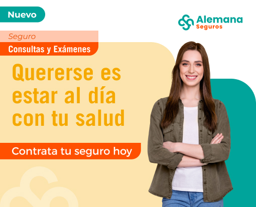 Banner del Seguro Consultas y Exámenes de Alemana Seguros, promoción de cobertura para chequeos y prevención.